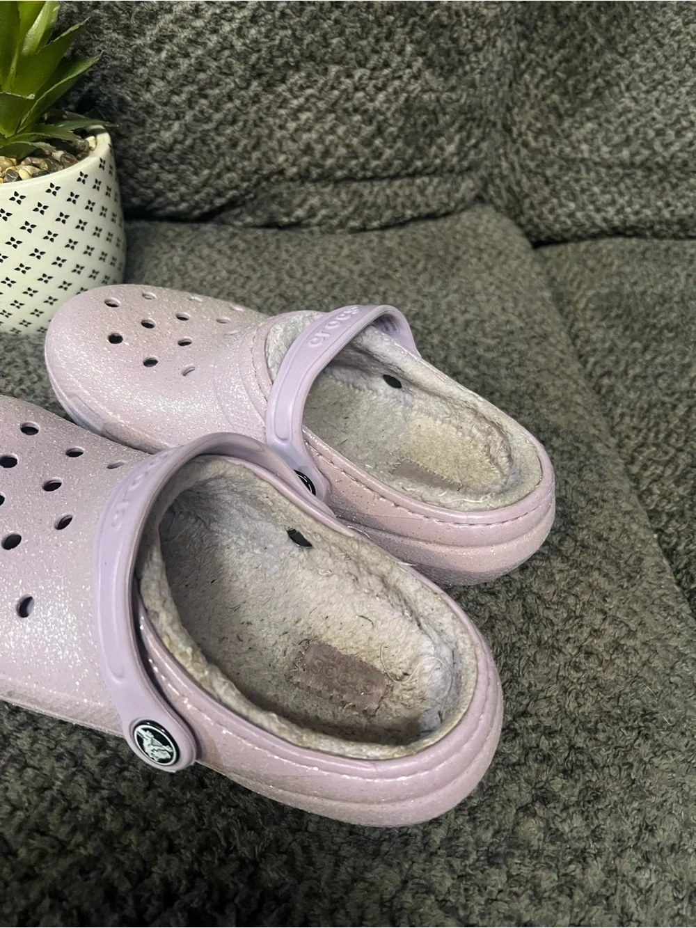 Kids Light Pink Glitter Clog Shoes with Soft Lining